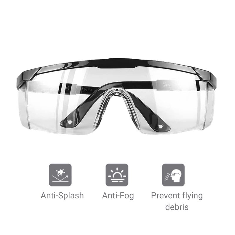PETLESO Safety Glasses, Anti Fog Safety Goggles Eye Protection Clear Glasses for Work Lab - Image 2